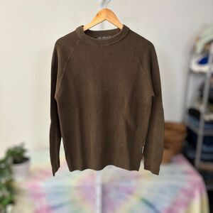 French Connection Brown Crewneck Sweater men’s large 100% cotton